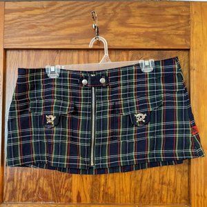 PLAID SKULL MINI SKIRT TRIPP NYC SZ L